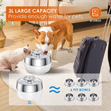 Dog Bowls, Feeders & Waterers: YES4PETS 3L Automatic Electric Pet Water Fountain Dog Cat Stainless Steel Feeder Bowl Dispenser White