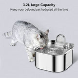 Dog Bowls, Feeders & Waterers: YES4PETS 3.2L Automatic Electric Pet Water Fountain Dog Cat Stainless Steel Feeder Bowl Dispenser