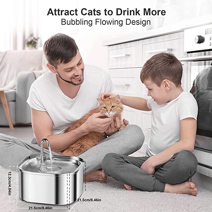 Dog Bowls, Feeders & Waterers: YES4PETS 3.2L Automatic Electric Pet Water Fountain Dog Cat Stainless Steel Feeder Bowl Dispenser
