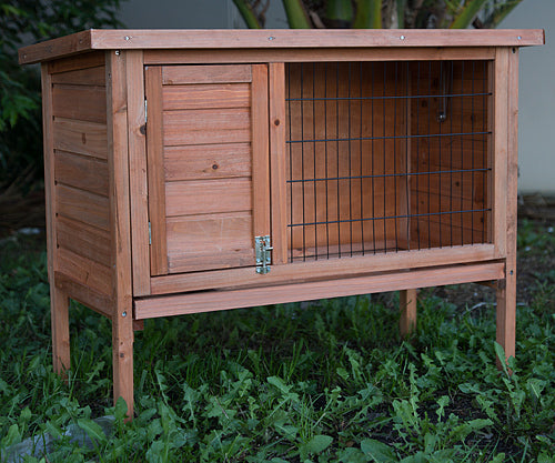 Small Animal Habitats & Cages: YES4PETS Single Wooden Pet Rabbit Hutch Guinea Pig Cage with Slide out Tray