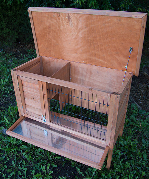 Small Animal Habitats & Cages: YES4PETS Single Wooden Pet Rabbit Hutch Guinea Pig Cage with Slide out Tray