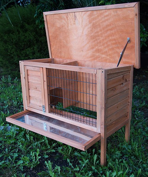 Small Animal Habitats & Cages: YES4PETS Single Wooden Pet Rabbit Hutch Guinea Pig Cage with Slide out Tray