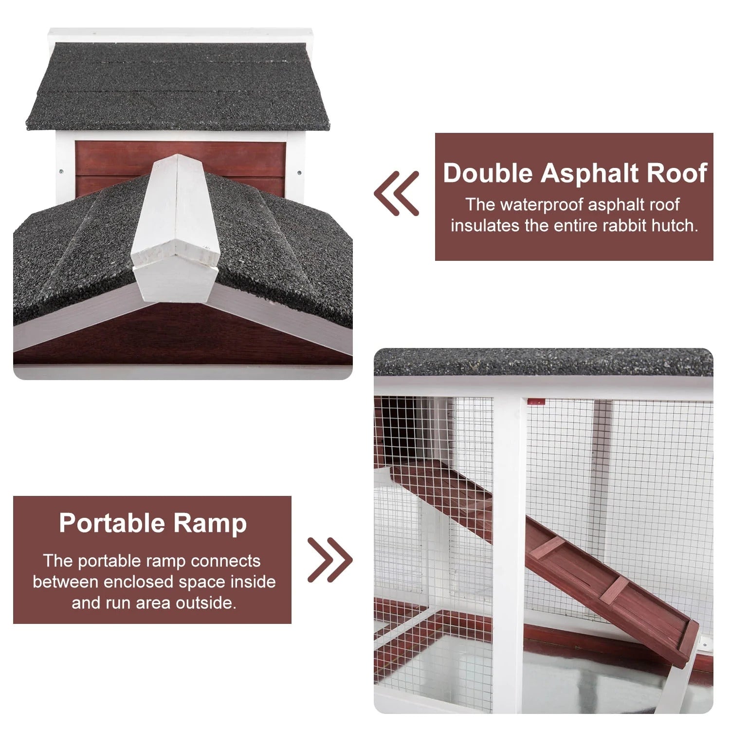 Small Animal Habitats & Cages: YES4PETS Double Storey Large Rabbit Hutch Guinea Pig Cat Cage , Ferret Cage With Pull Out Tray