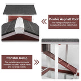 Small Animal Habitats & Cages: YES4PETS Double Storey Large Rabbit Hutch Guinea Pig Cat Cage , Ferret Cage With Pull Out Tray
