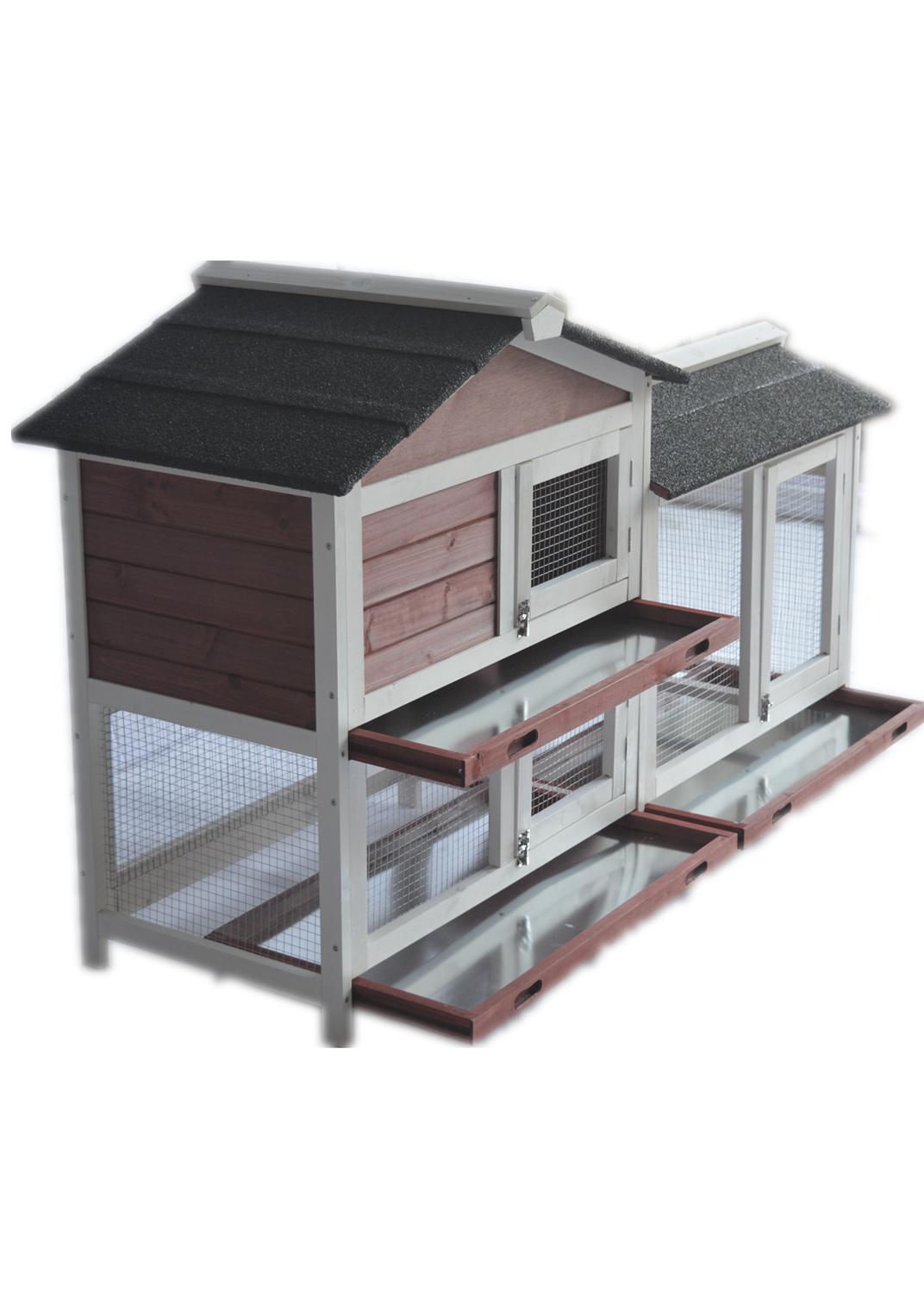 Small Animal Habitats & Cages: YES4PETS Double Storey Large Rabbit Hutch Guinea Pig Cat Cage , Ferret Cage With Pull Out Tray