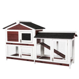 Small Animal Habitats & Cages: YES4PETS Double Storey Large Rabbit Hutch Guinea Pig Cat Cage , Ferret Cage With Pull Out Tray