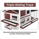 Small Animal Habitats & Cages: YES4PETS Double Storey Large Rabbit Hutch Guinea Pig Cat Cage , Ferret Cage With Pull Out Tray