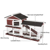 Small Animal Habitats & Cages: YES4PETS Double Storey Large Rabbit Hutch Guinea Pig Cat Cage , Ferret Cage With Pull Out Tray