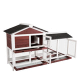 Small Animal Habitats & Cages: YES4PETS Double Storey Large Rabbit Hutch Guinea Pig Cat Cage , Ferret Cage With Pull Out Tray
