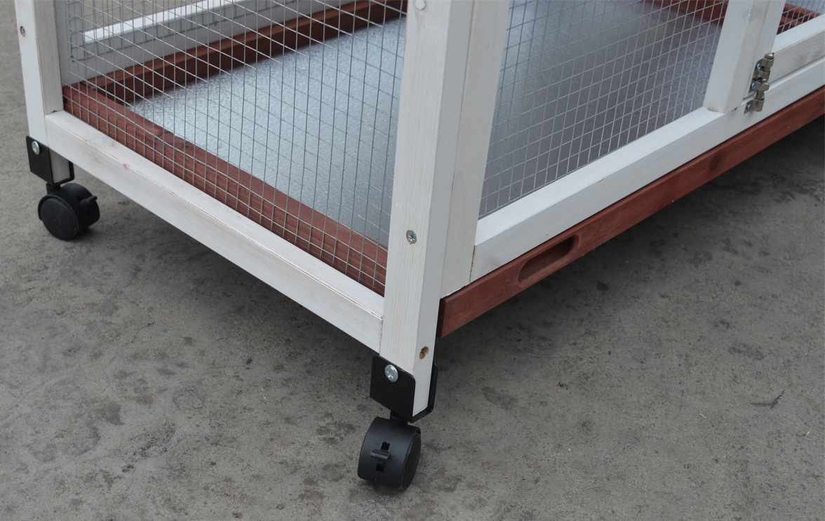 Small Animal Habitats & Cages: YES4PETS Double Storey Large Rabbit Hutch Guinea Pig Cage , Ferret Cage With Pull Out Tray On Wheels