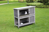 Small Animal Habitats & Cages: YES4PETS 110cm XL Double Storey Rabbit Hutch Guinea Pig Cage , Ferret Cat cage W Wheel & Pull Out Tray