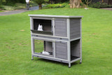 Small Animal Habitats & Cages: YES4PETS 110cm XL Double Storey Rabbit Hutch Guinea Pig Cage , Ferret Cat cage W Wheel & Pull Out Tray