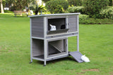Small Animal Habitats & Cages: YES4PETS 110cm XL Double Storey Rabbit Hutch Guinea Pig Cage , Ferret Cat cage W Wheel & Pull Out Tray
