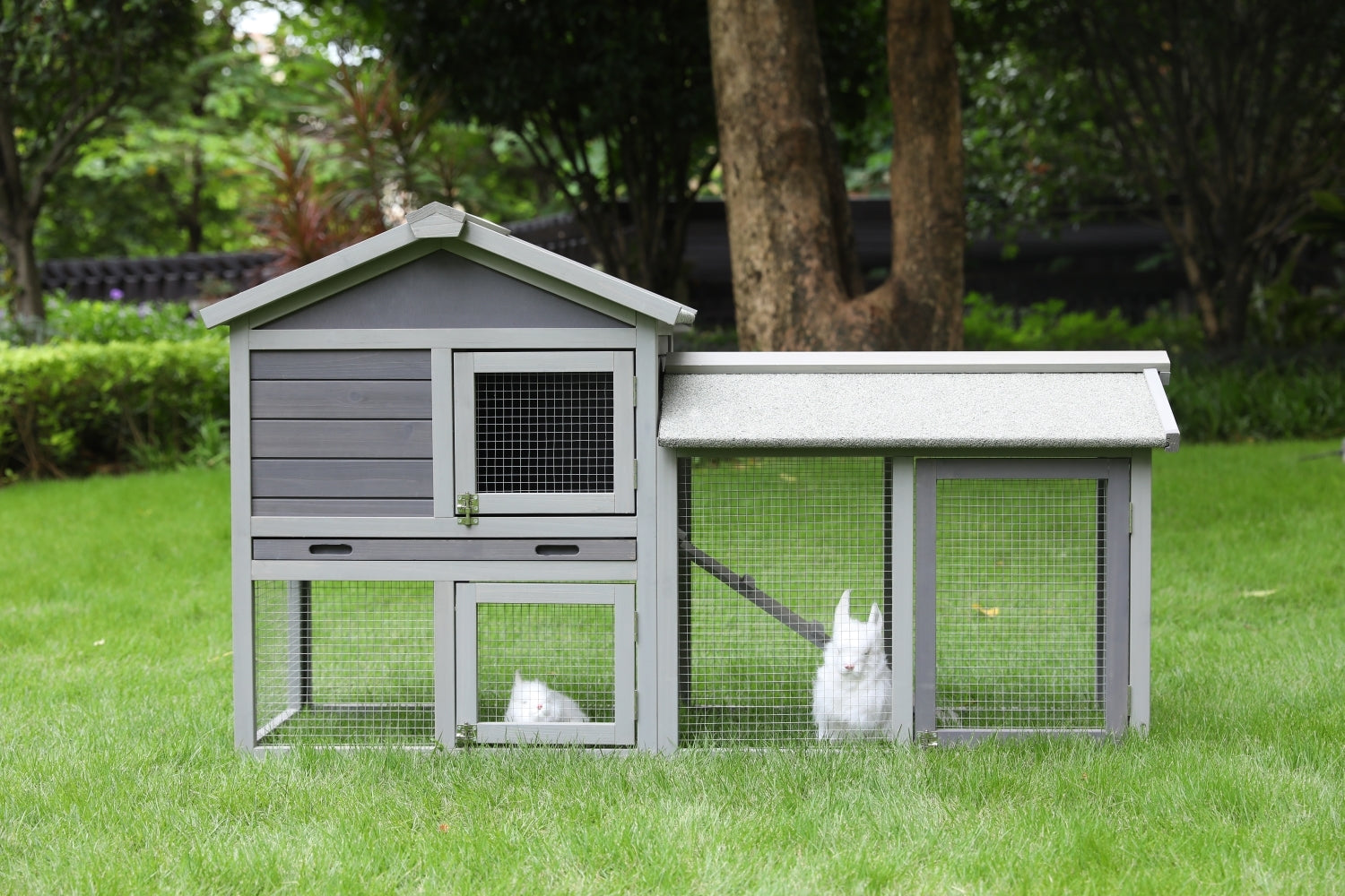 Small Animal Habitats & Cages: YES4PETS 148cm Rabbit Hutch Quail Run Wooden Cage Guinea Pig Cage House