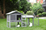 Small Animal Habitats & Cages: YES4PETS 148cm Rabbit Hutch Quail Run Wooden Cage Guinea Pig Cage House