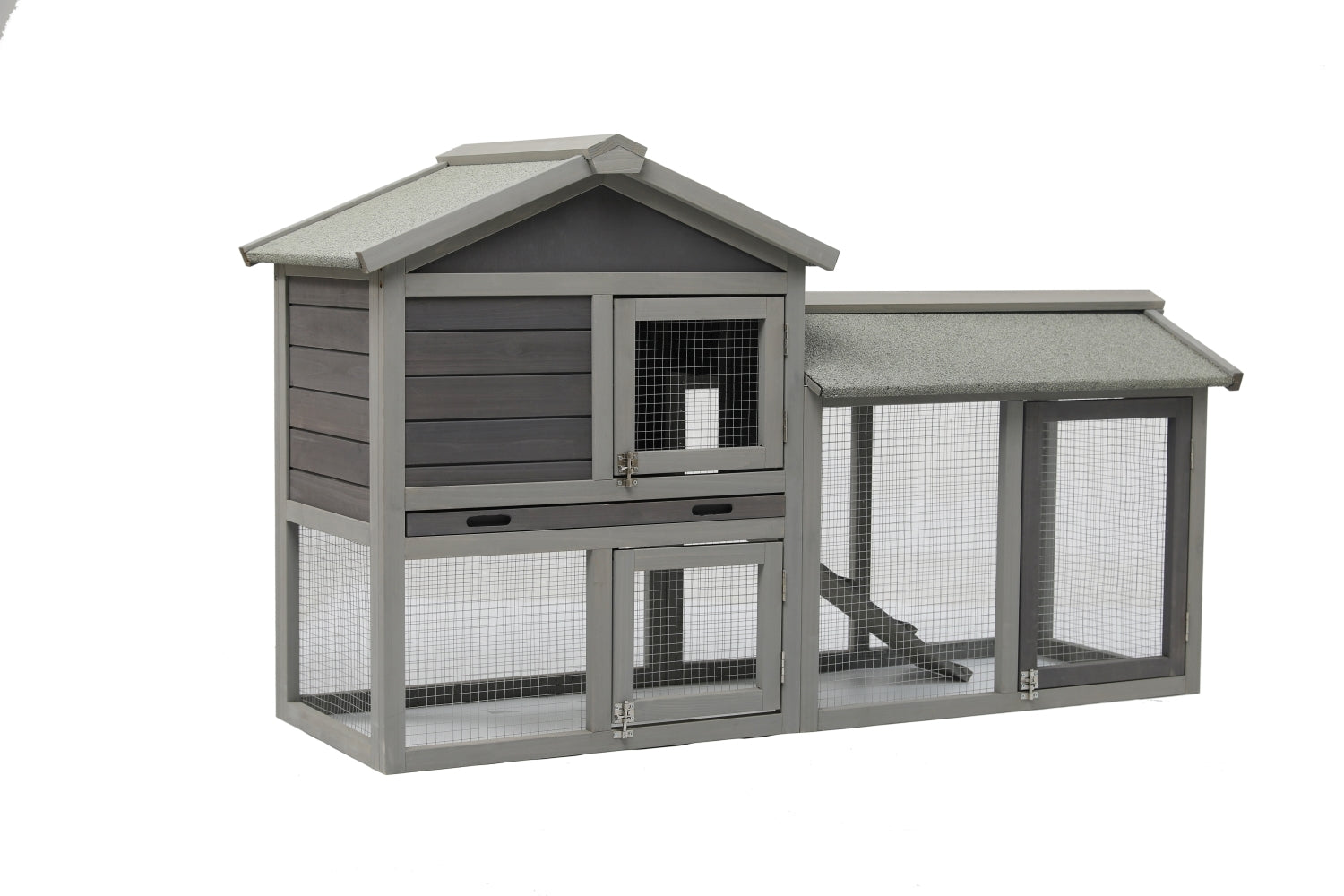 Small Animal Habitats & Cages: YES4PETS 148cm Rabbit Hutch Quail Run Wooden Cage Guinea Pig Cage House