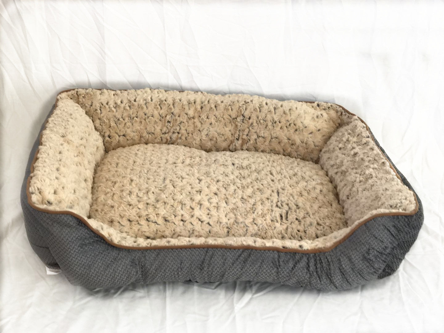 Dog Beds: Medium Washable Soft Pet Dog Cat Bed Cushion Mattress-Grey