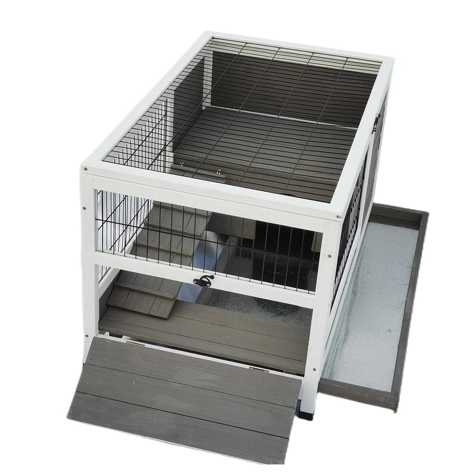 Small Animal Habitats & Cages: YES4PETS Rabbit Hutch Cat House Cage Guinea Pig Ferret Cage