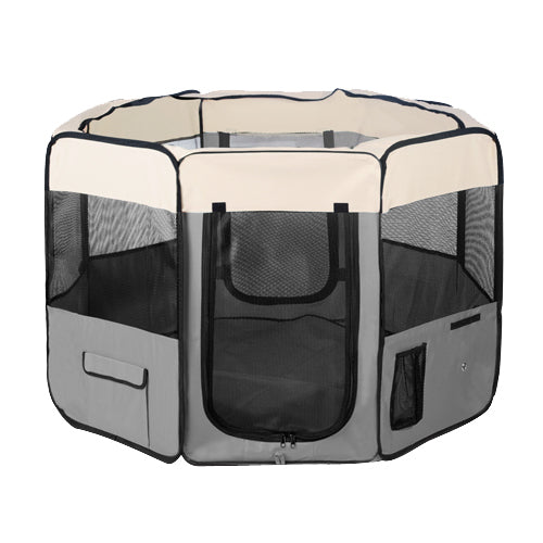 Dog Playpens & Gates: YES4PETS Medium Grey Pet Dog Cat Dogs Puppy Rabbit Tent Soft Playpen
