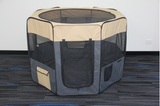 Small Animal Habitats & Cages: YES4PETS 75 cm Foldable Large Grey Dog Puppy Rabbit Soft Cat Cage Playpen Enclosure