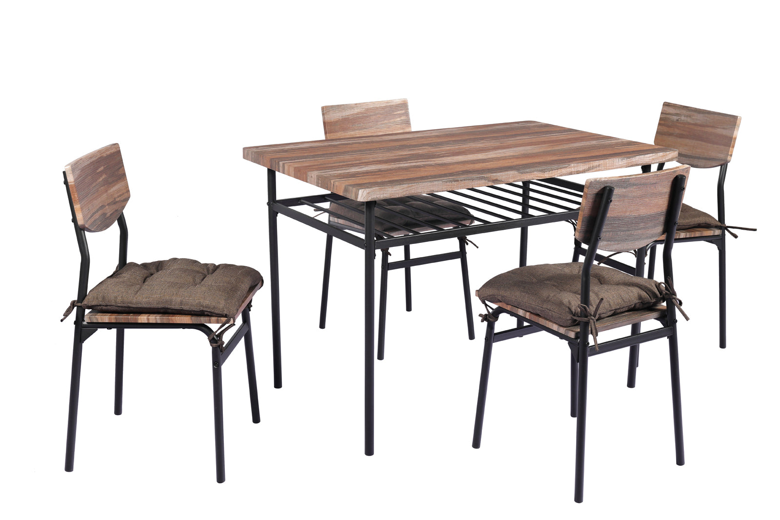 Dining Set: YES4HOMES 5 Piece Kitchen Dining Room Table and Chairs Furniture With Cushion Mat