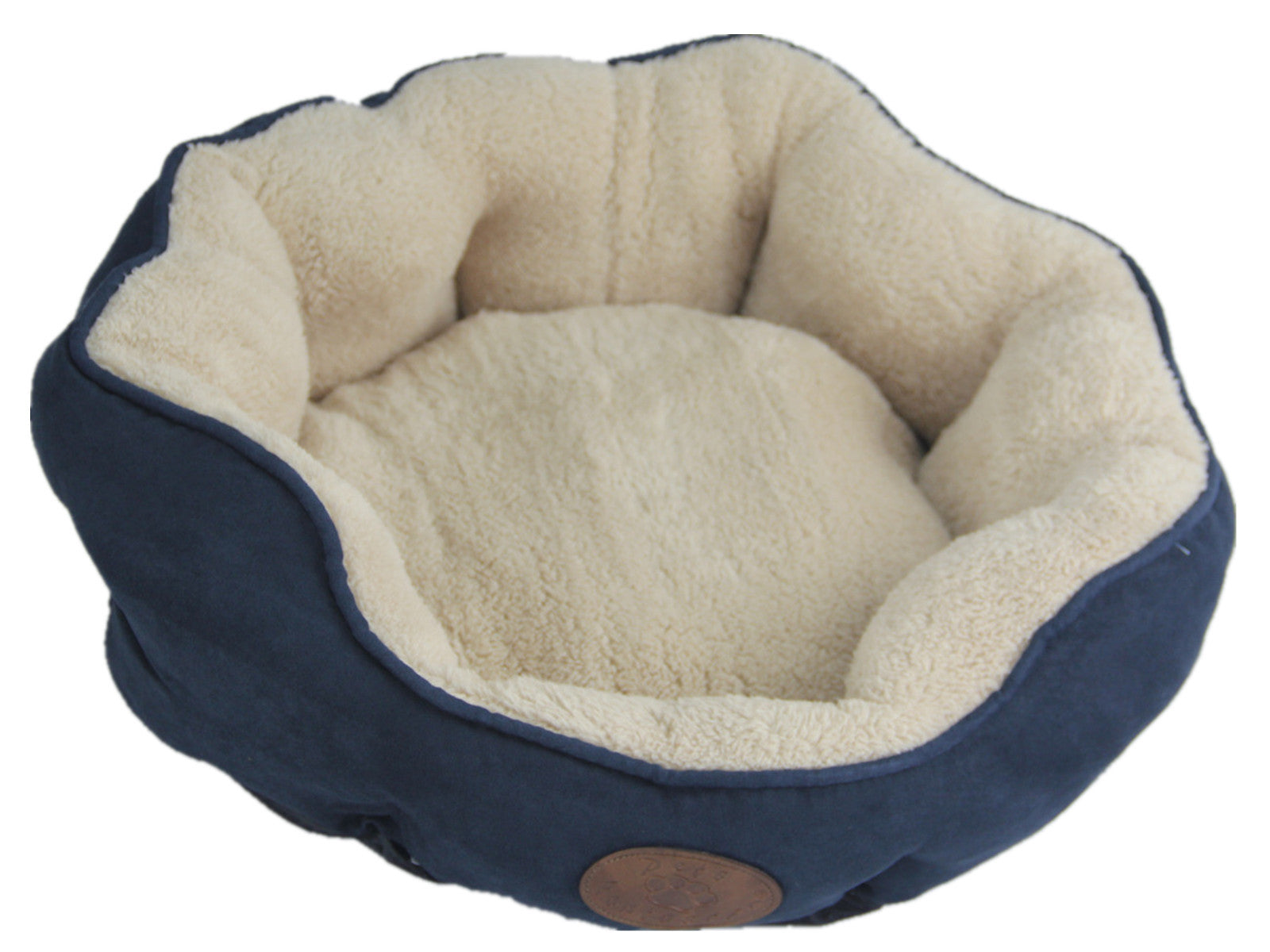 Dog Beds: YES4PETS Washable Blue / Grey Fleece Soft Pet Dog Cat Bed-Medium