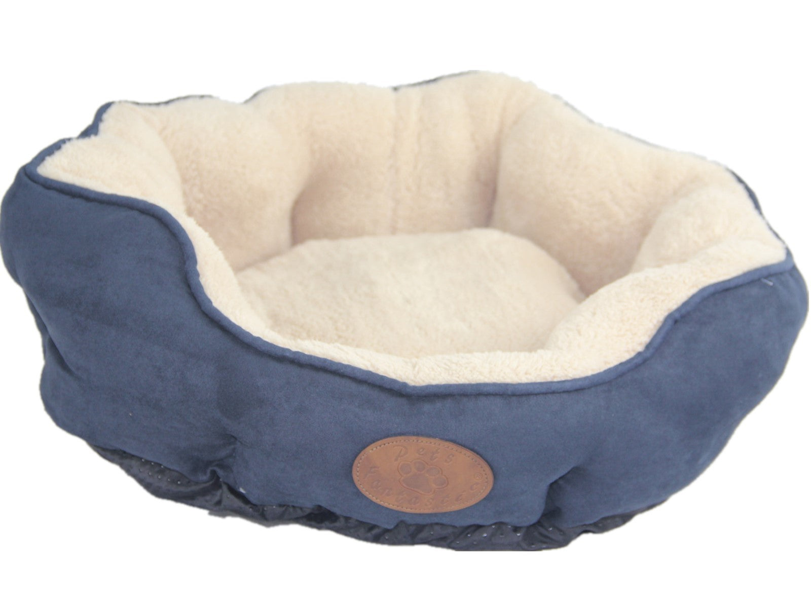 Dog Beds: YES4PETS Washable Blue / Grey Fleece Soft Pet Dog Cat Bed-Medium