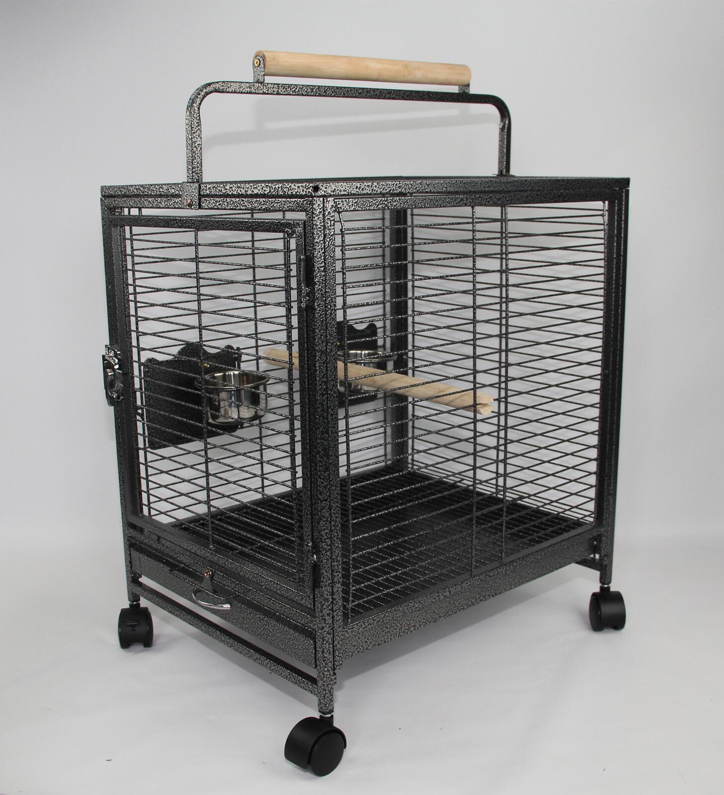 Bird Cages & Stands: YES4PETS Small Bird Transport Budgie Cage Parrot Aviary Carrier With Wheel