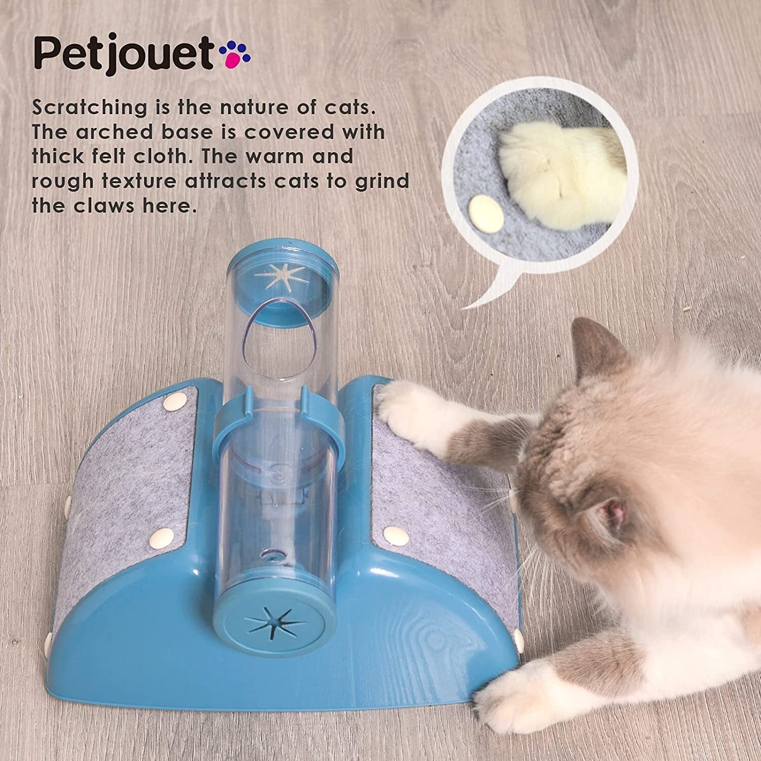 Cat Toys: YES4PETS Cat Play Box Kit Pet Toy Kitten Toys Interactive Ball Peek Hunting Toy-Blue