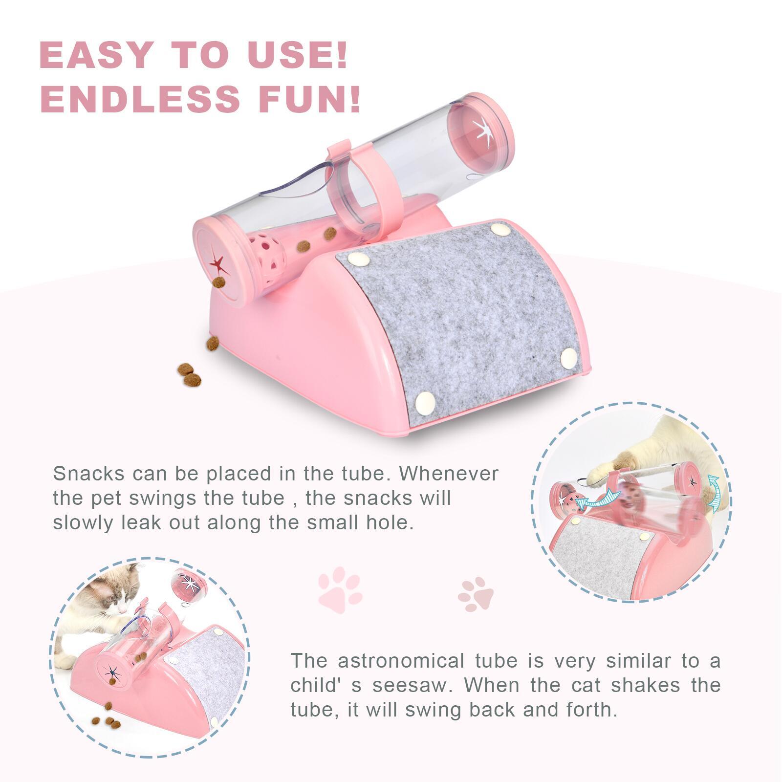 Cat Toys: YES4PETS Cat Play Box Kit Pet Toy Kitten Toys Interactive Ball Peek Hunting Toy-Pink