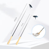 Cat Toys: YES4PETS  2 X Pet Cat Toys Retractable Feathers Teaser Cat Stick Interactive Play