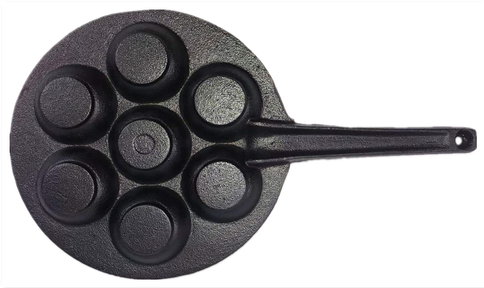 Novelty Gifts: YES4HOMES 7 Holes Mini Cast Iron Cake Pan Mini Dutch Pancake Cake Pan with Handle