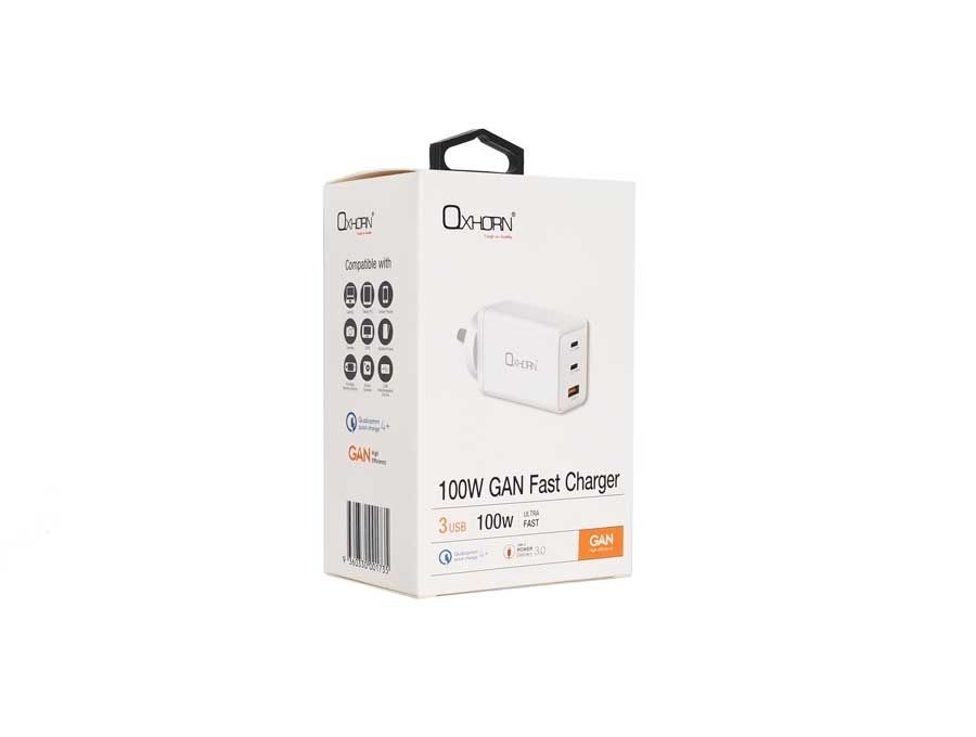 OXHORN NB-PD100S PD 100W GaN Charger 3-Port
