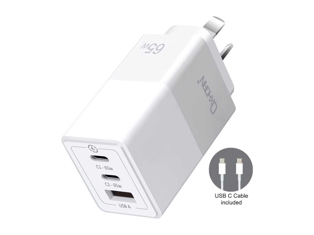 OXHORN NB-PD65CCAW PD GaN Charger 65W 3 Ports White