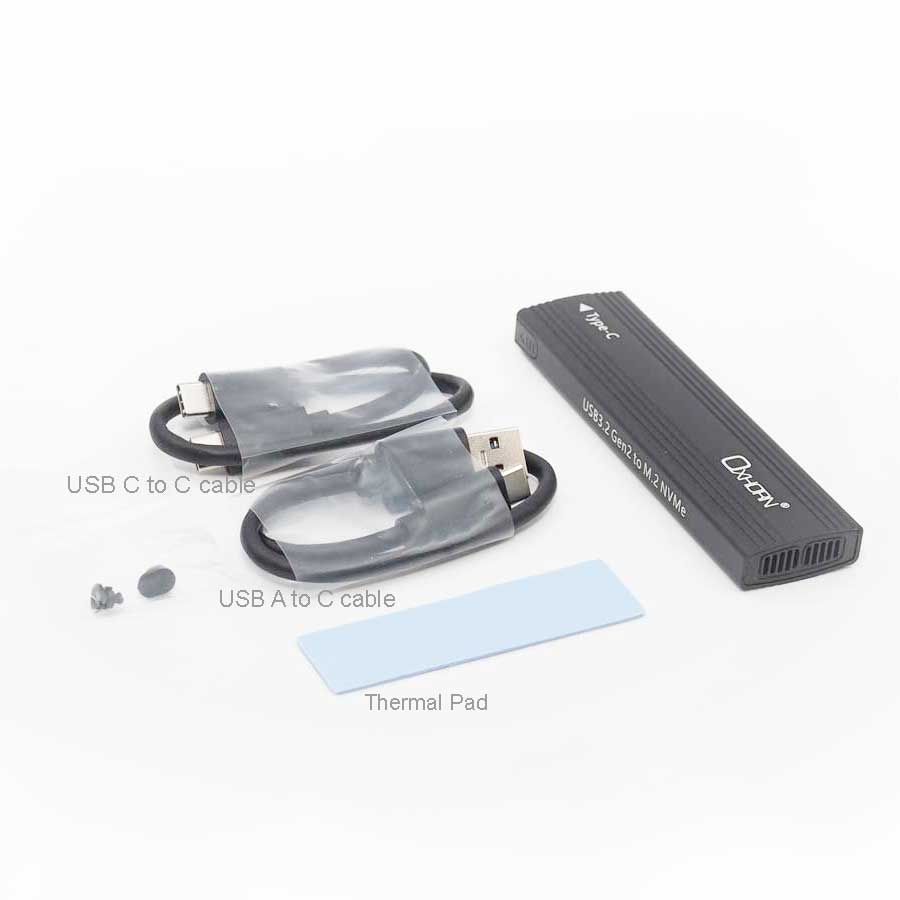 OXHORN UM-311B USB C 3.2 Gen 2 M.2 NVMe Enclosure Black