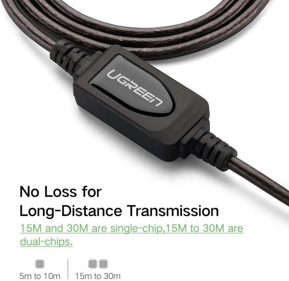 Computer Cables & Adapters: UGREEN 10321 USB 2.0 Active Extension Cable with Chipset 10M