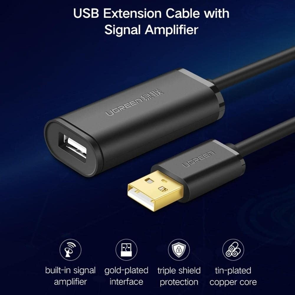 Computer Cables & Adapters: UGREEN 10321 USB 2.0 Active Extension Cable with Chipset 10M