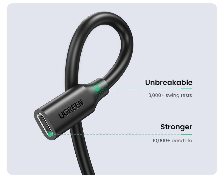 Computer Cables & Adapters: UGREEN 10387 USB-C Extension Cable 1M