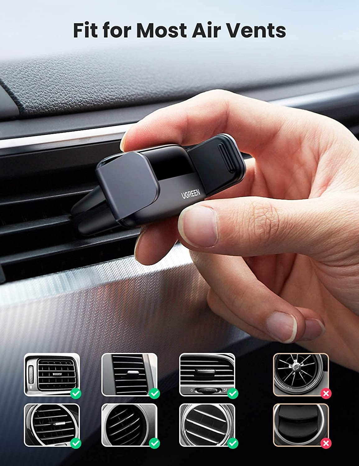 Car Mounts: UGREEN 10422 Vehicle Air Vent Phone Holder