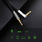 Computer Cables & Adapters: UGREEN 10729 3.5mm Male to 3.5mm Right Angle 3.5mm Aux Cable 5m (Black)
