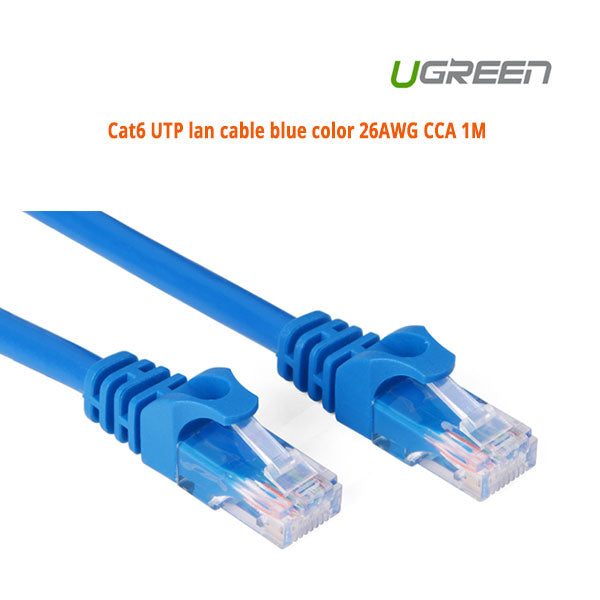 Computer Cables & Adapters: UGREEN Cat6 UTP blue color 26AWG CCA LAN Cable 15M (11207)