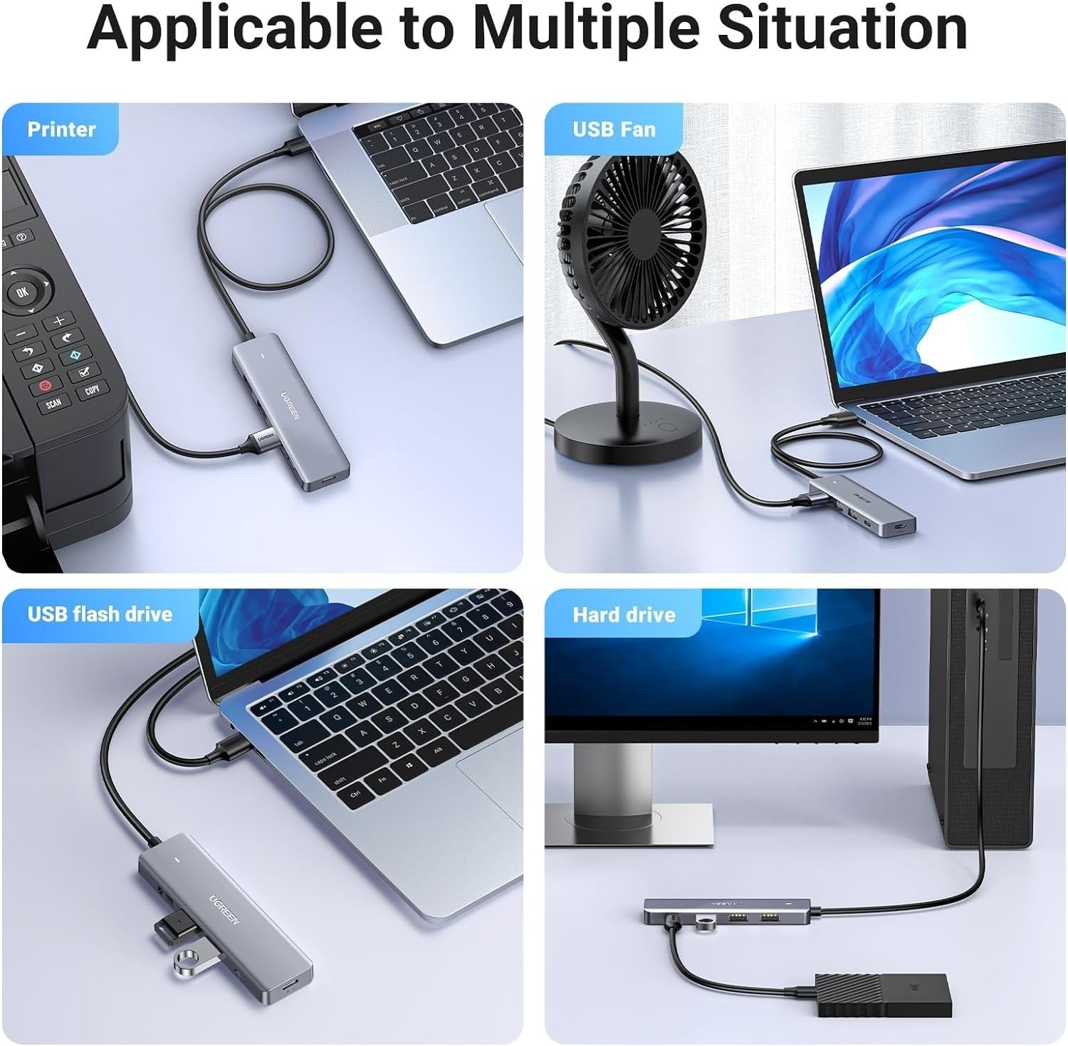 Hard Drives: UGREEN 15920 4-Port USB 3.0 Hub