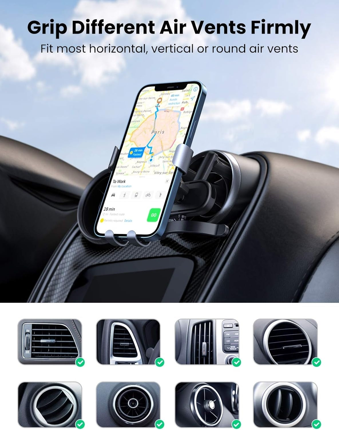 Car Mounts: UGREEN 30401 Gravity Car Air Vent Mount