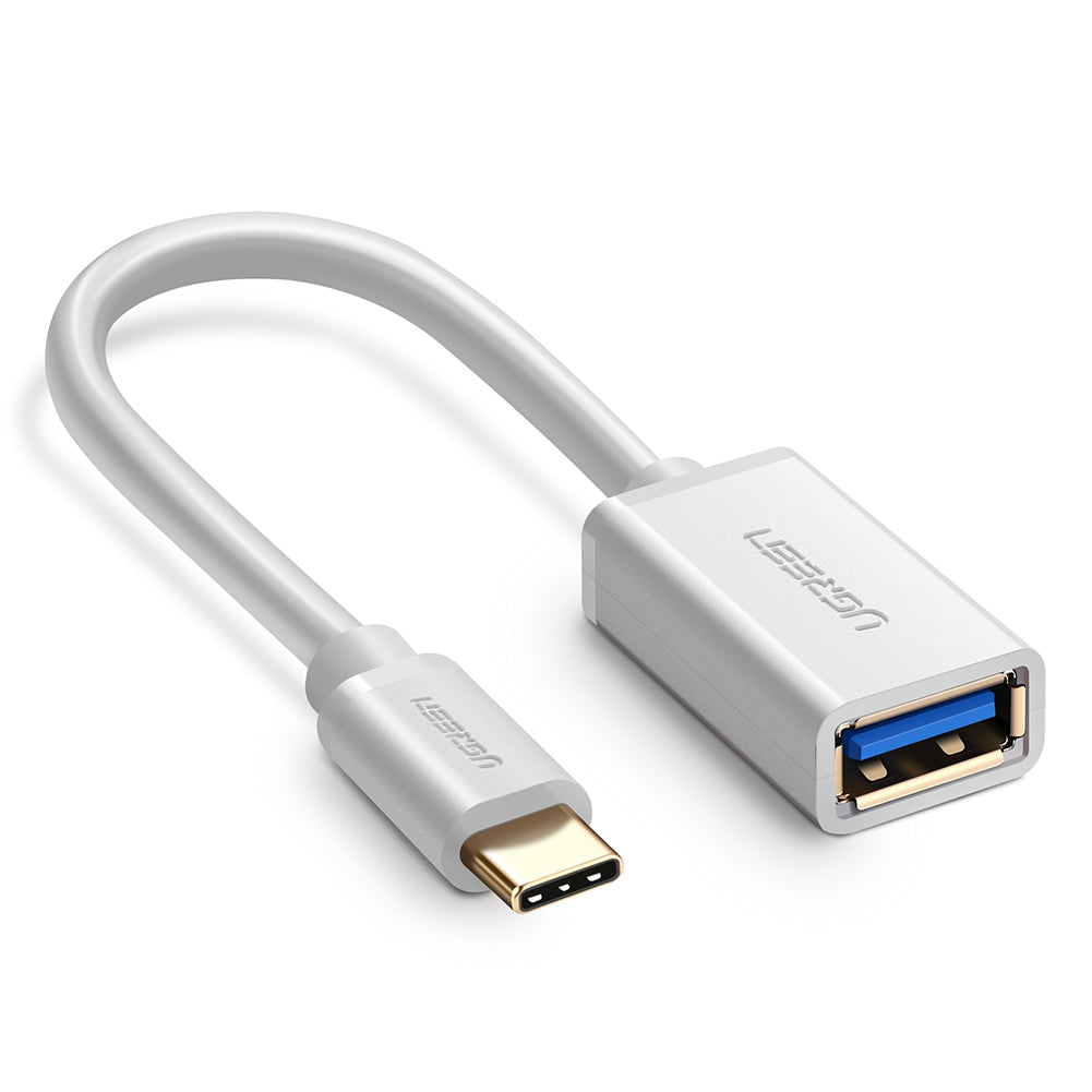 Computer Cables & Adapters: UGREEN USB Type-C Male to USB 3.0 Type A Female OTG Cable - White 15CM (30702)