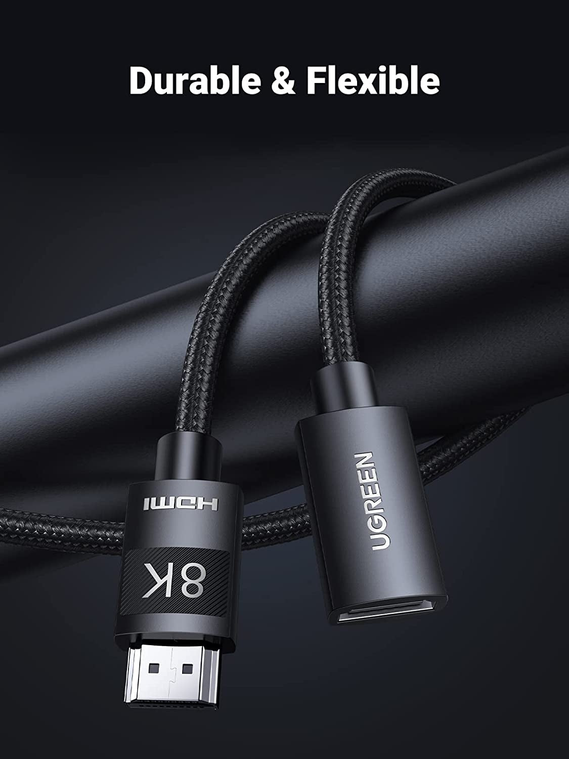 Computer Cables & Adapters: UGREEN 40447 HDMI Extension Cable 8K 60Hz 48Gbps Male to Female Cable 1M