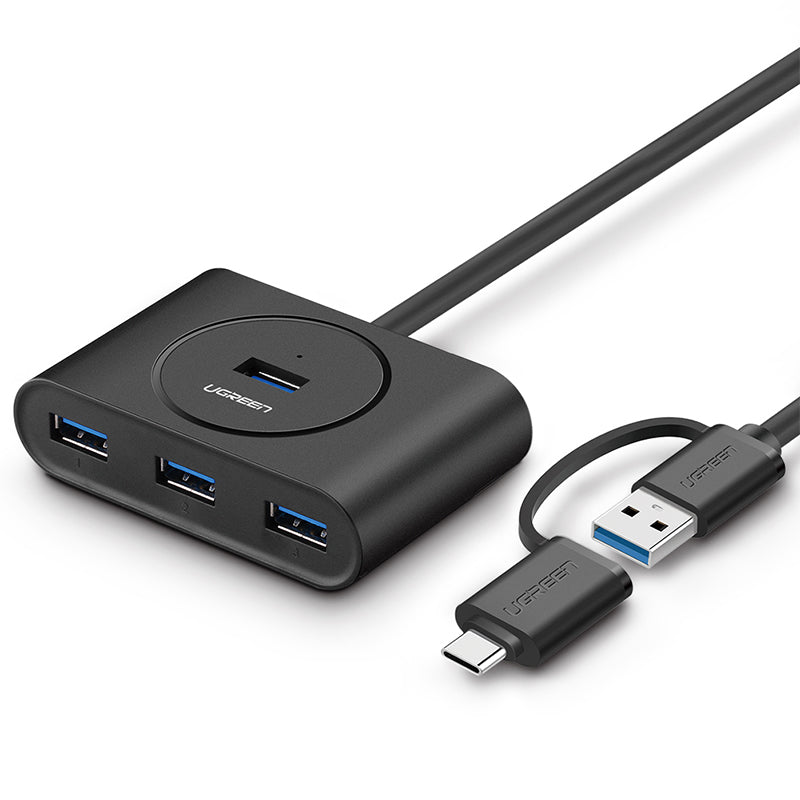 Hard Drives: UGreen USB 3.0 Hub With Type C port Black 1M 40850