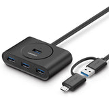 Hard Drives: UGreen USB 3.0 Hub With Type C port Black 1M 40850