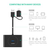 Hard Drives: UGreen USB 3.0 Hub With Type C port Black 1M 40850
