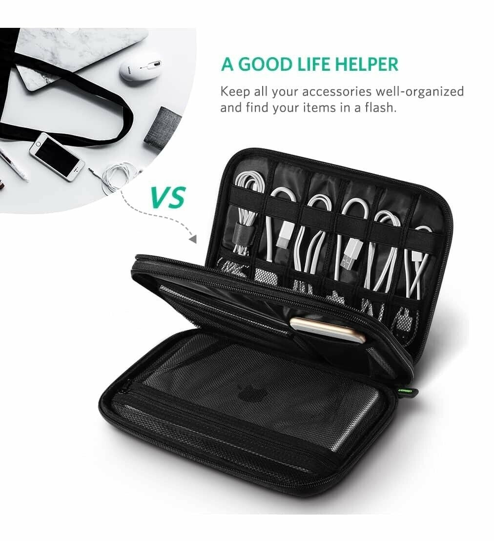 Calendars, Organisers & Planners: UGREEN 50147 Double Layer Electronic Accessories Organiser Travel Bag