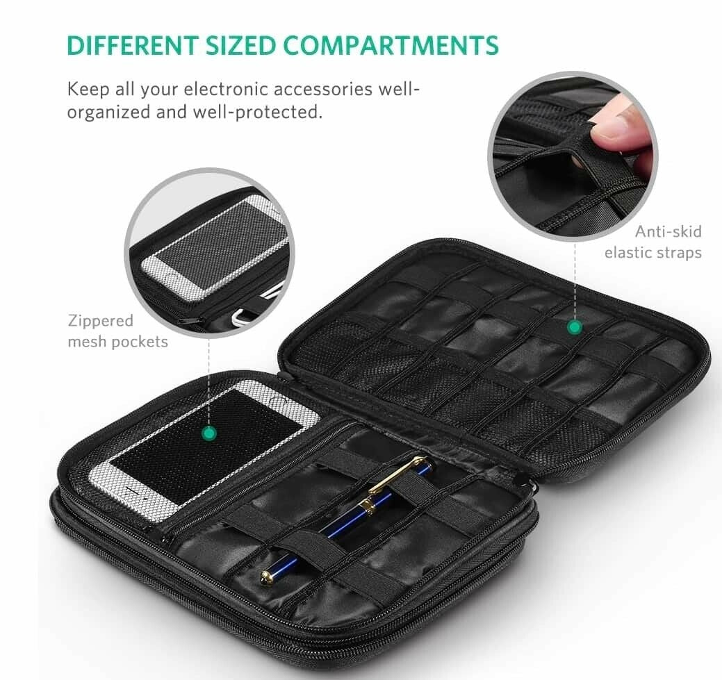 Calendars, Organisers & Planners: UGREEN 50147 Double Layer Electronic Accessories Organiser Travel Bag